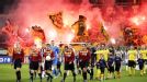 The players walk out in Switzerland for Young Boys v Udinese