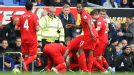 Luis Suarez dive celeb Everton v Liverpool 