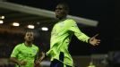 Christian Benteke celebrates after netting the winner for Aston Villa