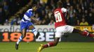Mikele Leigertwood fires in Reading's third goal against Arsenal