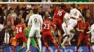 Chico (4) heads Swansea in front against Liverpool