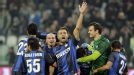 Walter Samuel leads the celebrations as Inter snapped Juve's 49-match unbeaten run