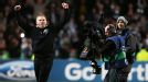Neil Lennon celebrates Celtic's stunning win over Barcelona