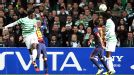 Victor Wanyama heads Celtic into a shock lead against Barcelona