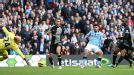 Sergio Aguero scores for Man City against Tottenham