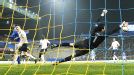 Hugo Lloris dives full stretch to keep out Mario Balotelli's shot