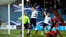 Jordan Rhodes nods home from close range, one of two goals he scored in Scotland's win in Luxembourg