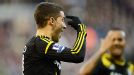 Eden Hazard celebrates after nodding Chelsea level at the Hawthorns