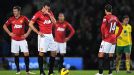 Man United's stunned players wait to kick-off again after Norwich scored