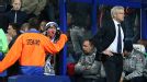 A QPR fan shouts at Mark Hughes as the struggling London club slip to a home defeat against Southampton
