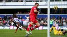 Rickie Lambert heads home the first goal of the game for Southampton at QPR
