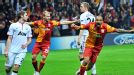 Burak Yilmaz goes wild after scoring Galatasaray's goal against Manchester United