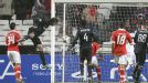 Georgios Samaras head home Celtic's equaliser at Benfica