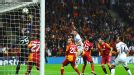 Nick Powell's powerful header came back off the bar
