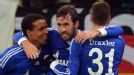 Christian Fuchs (c) registered Schalke's winner against Olympiakos