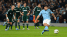 Sergio Aguero penalty Man City v Real Madrid 