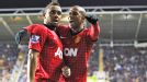 Anderson celebrates with Ashley Young after netting at Reading