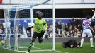 Christian Benteke shows his frustration after seeing a goal ruled out for offside