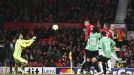 Federico Macheda tries is luck with a header, but has never pushed on from that goal against Aston Villa
