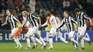 Juventus celebrate after their win at Shakhtar Donetsk left them sat on top of the group