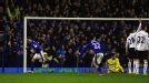Nikica Jelavic wheels away after grabbing a dramatic winner for Everton against Tottenham