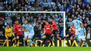 Pablo Zabaleta fires home to make it 2-2 in the dying minutes of the derby
