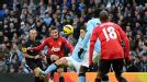 Robin van Persie's last minute goal won the Manchester derby for United
