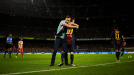 Lionel Messi hugs pitch invader 