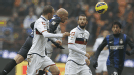 Esteban Cambiasso heads home Inter Milan's late leveller against Genoa