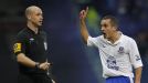 Everton midfielder Leon Osman appeals to referee Anthony Taylor after his goal is disallowed