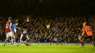 Eden Hazard fires home Chelsea's seventh goal against Aston Villa