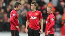 Robin van Persie, Michael Carrick and Wayne Rooney show their frustration after Swansea's equaliser