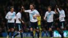 Juan Mata and his Chelsea team-mates celebrate the match-winning goal against Norwich