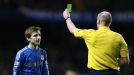 On his Premier League debut Marko Marin is lucky to escape with just a caution after fouling QPR's Stephane Mbia 