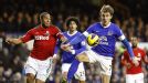 Nikica Jelavic Ashley Williams Everton v Swansea