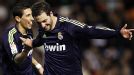 Gonzalo Higuain celebrates after scoring Real's opening goal at Valencia