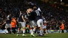 Luton celebrate after knocking Premier League side Norwich out of the FA Cup