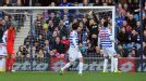 QPR goalkeeper Robert Green fails to keep out Dean Lewington's shot as MK Dons take the lead