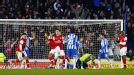 Theo Walcott celebrates after netting the winning goal