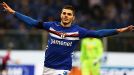 Mauro Icardi celebrates after scoring in Sampdoria's 6-0 win over Pescara