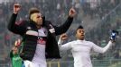 Stephan El Shaarawy and Robinho celebrate the success over Atalanta
