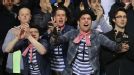 Newcastle fans get into the Gallic spirit for their game at Aston Villa