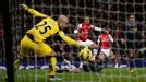 Theo Walcott fires home the equaliser for Arsenal