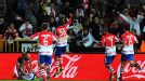 Granada celebrate after Cristiano Ronaldo put through his own net