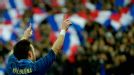 Mathieu Valbuena celebrates after putting France ahead against Germany on the stroke of half-time