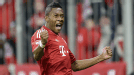David Alaba celebrates after putting Bayern in front against Schalke