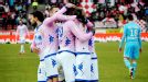 Yannick Sagbo celebrates after netting for Evian to deny Marseille