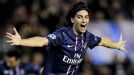 Javier Pastore celebrates after putting PSG two up at Valencia