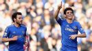 Juan Mata and Oscar celebrate during the win against Brentford