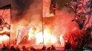 Borussia Moenchengladbach flares Europa League flags